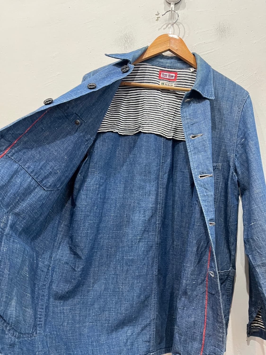 BLUE BLUE JAPAN 블루블루 헴프 커버올 자켓 MadeJAPAN 상품이미지4