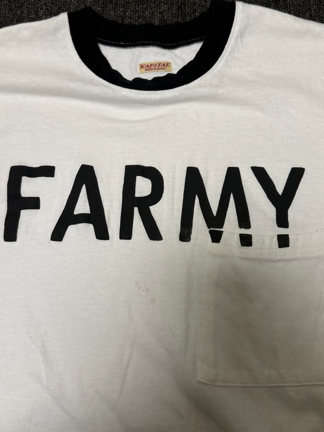 [3] 캐피탈 18.5 텐지쿠 링거 포켓 티셔츠 파미 화이트 상품이미지3