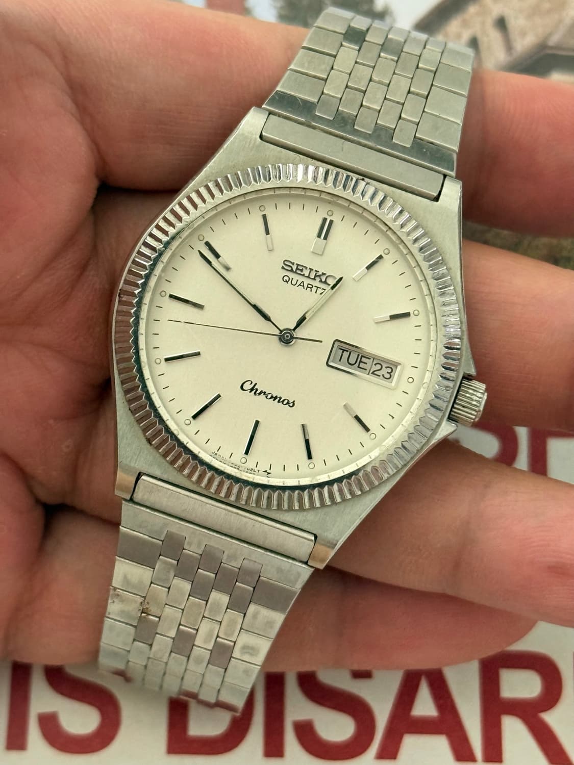 Seiko 세이코 쿼츠 Chronos 플루티드 베젤 Day-Date 19 상품이미지3