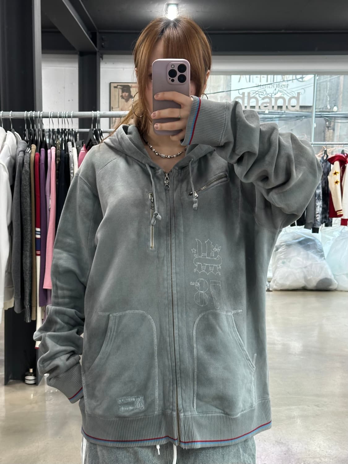 디젤 그런지 페이딩워시드 참 후드집업 상품이미지4