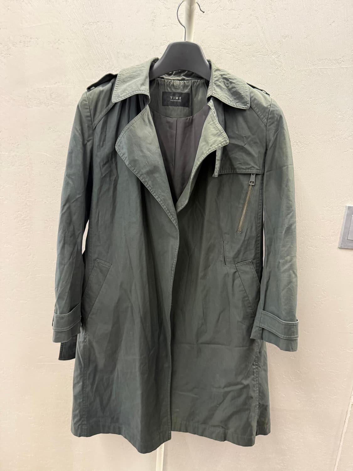TIME 타임 트렌치 코트 카키색 M 상품이미지2