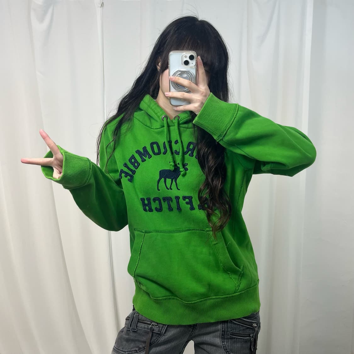 Abercrombie Green Hoodie 상품이미지2