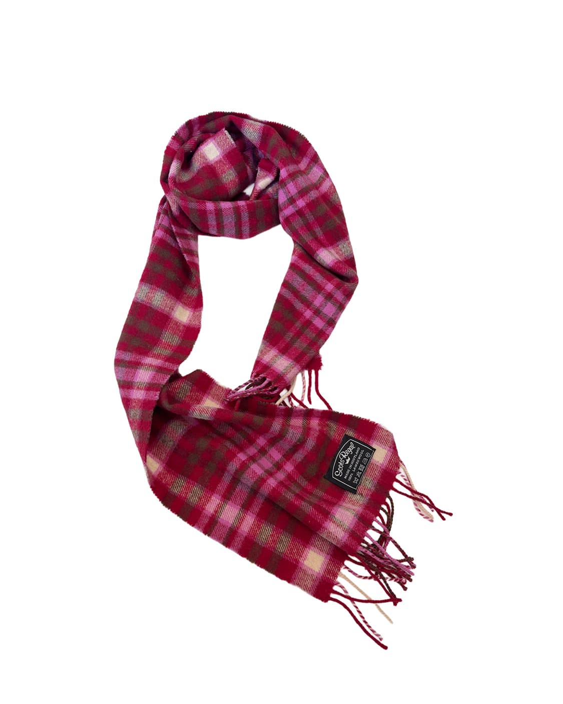 Scots Regal 핑크 타탄 램스 울 머플러 상품이미지1