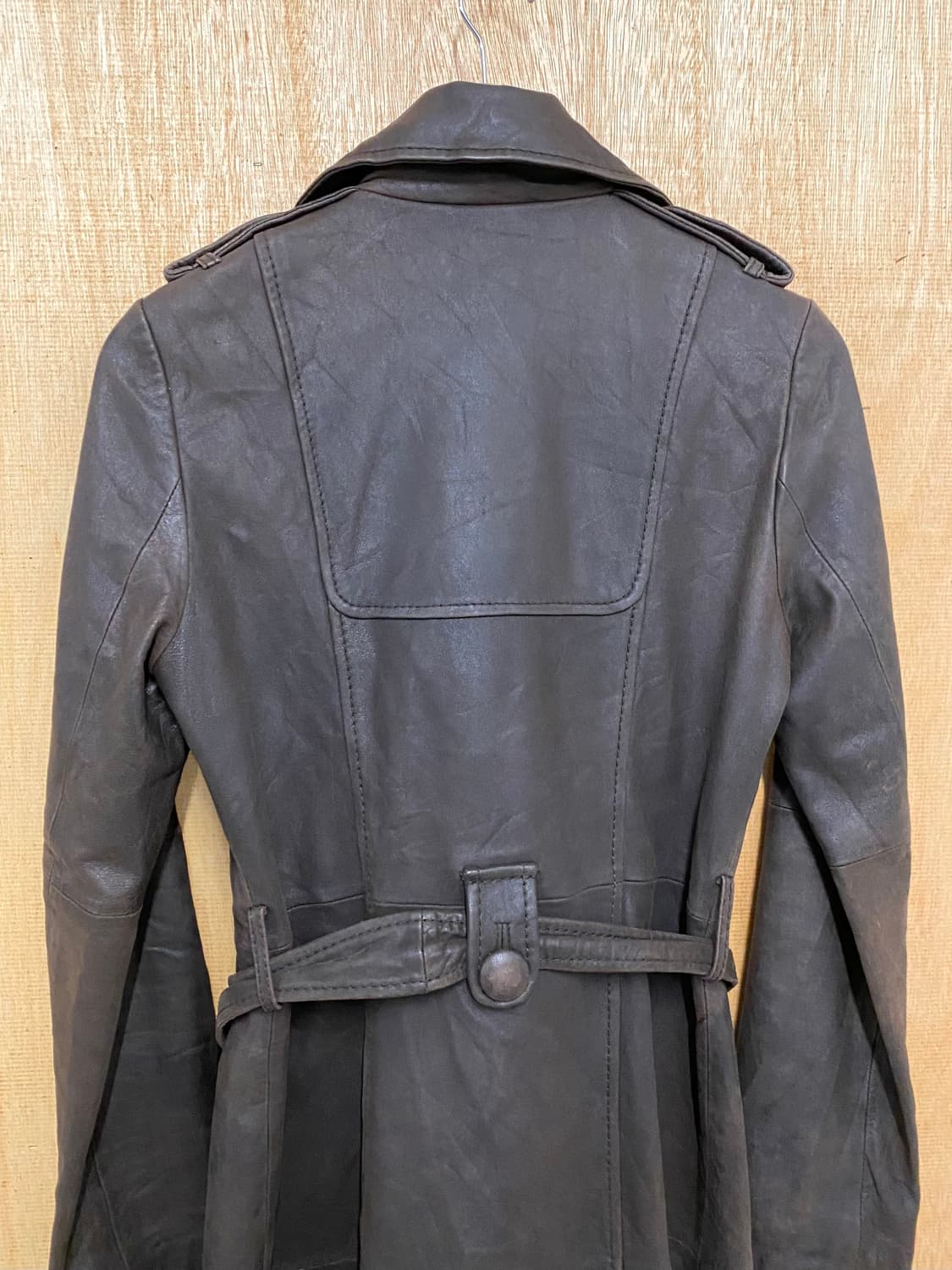 VTG leather trench coat 일본 빈티지 레더 트렌치 코트 상품이미지7