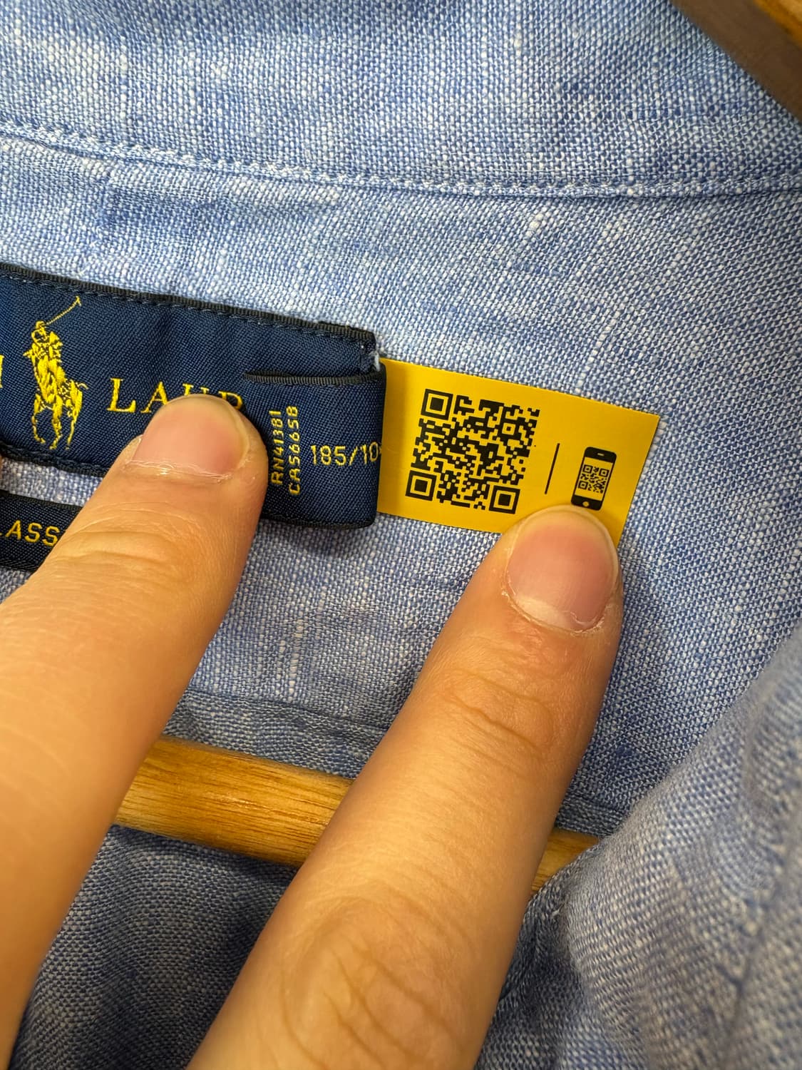 폴로랄프로렌 큐알라벨 린넨 셔츠 블루 상품이미지8