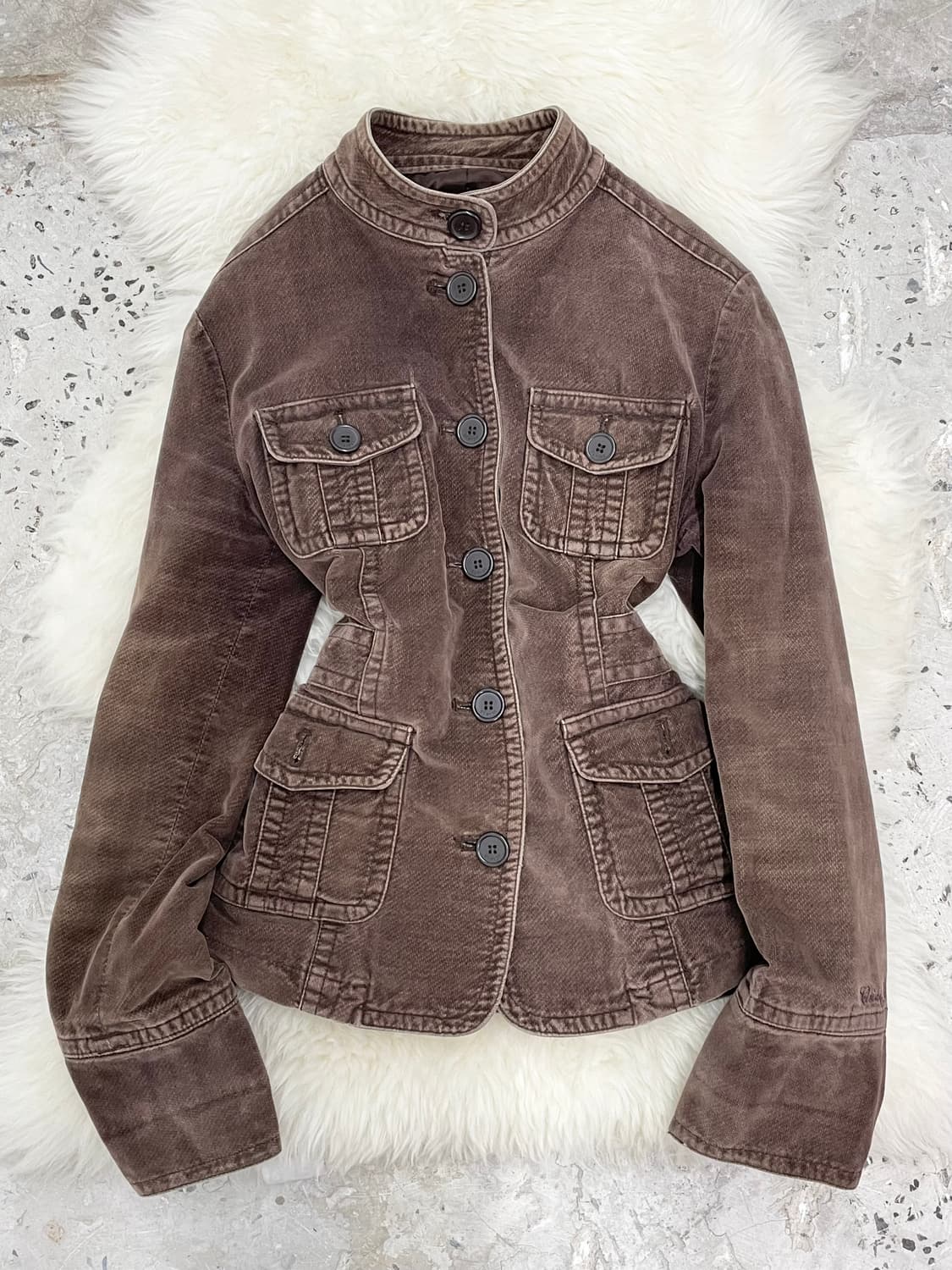 브라운 너드모리 버튼 자켓  상품이미지1