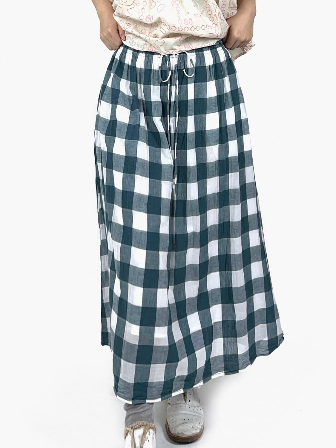 Samansa Mos2 gingham check skirt 상품이미지3