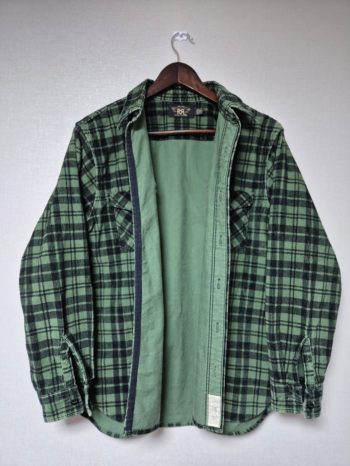 폴로 더블알엘 코듀로이 체크 셔츠/M 상품이미지4