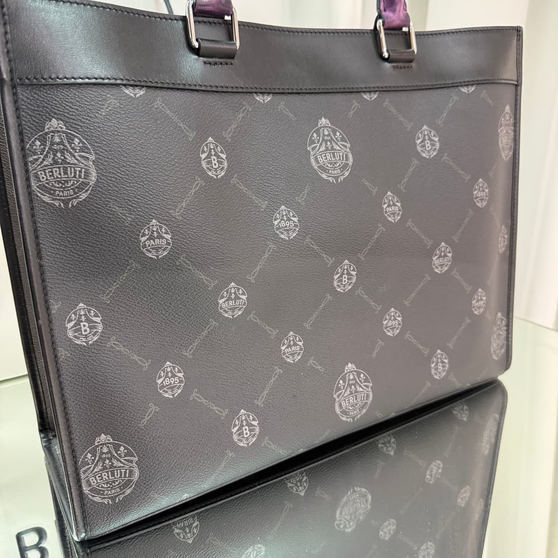 [정품] 벨루티 시그니처 캔버스 앤 레더 투웨이 토트백 상품이미지4