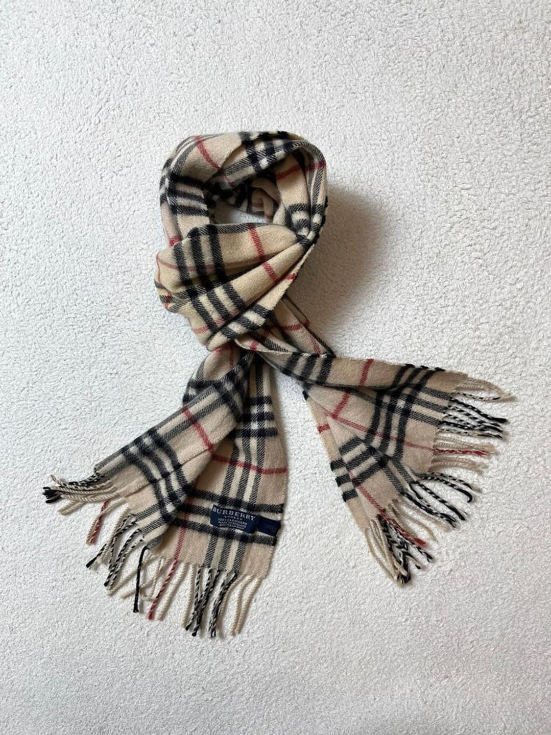 버버리 90s 100% 캐시미어 노바 체크 목도리 A1782 상품이미지1