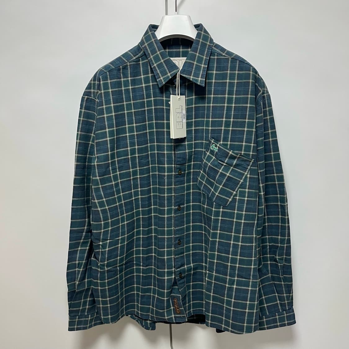 [L]이알엘 ERL 25fw GREEN PLAID 체크 셔츠 상품이미지2