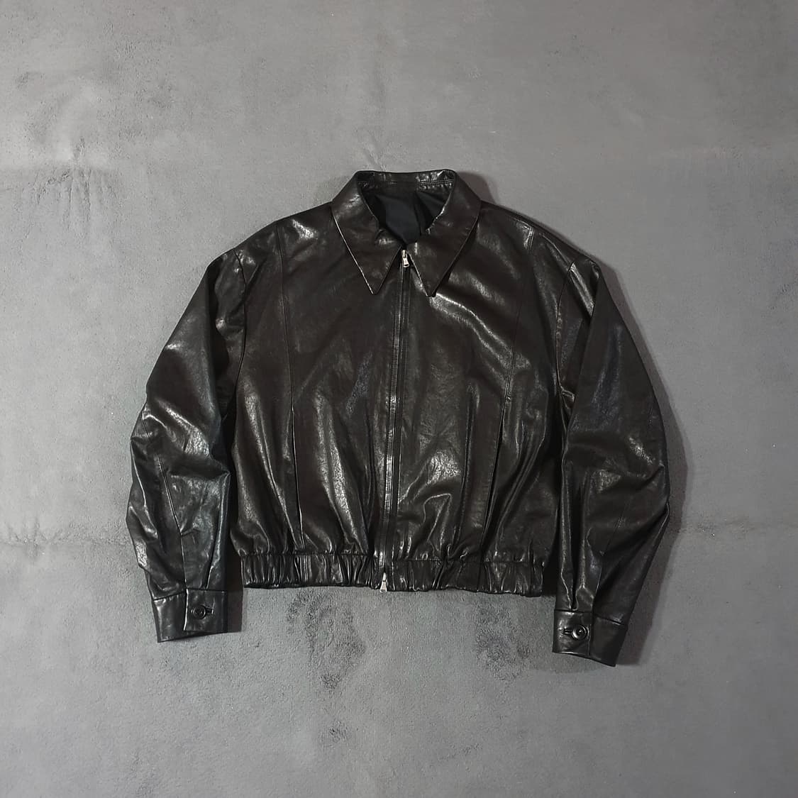 쿠어 램스킨 블루종 자켓 L 블랙 상품이미지1