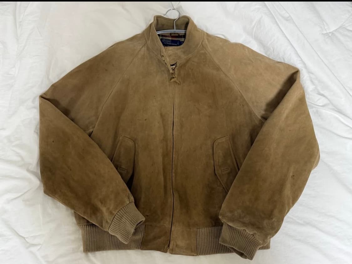 90's 폴로 랄프로렌 스웨이드 해링턴 바라쿠타(XL) 상품이미지2