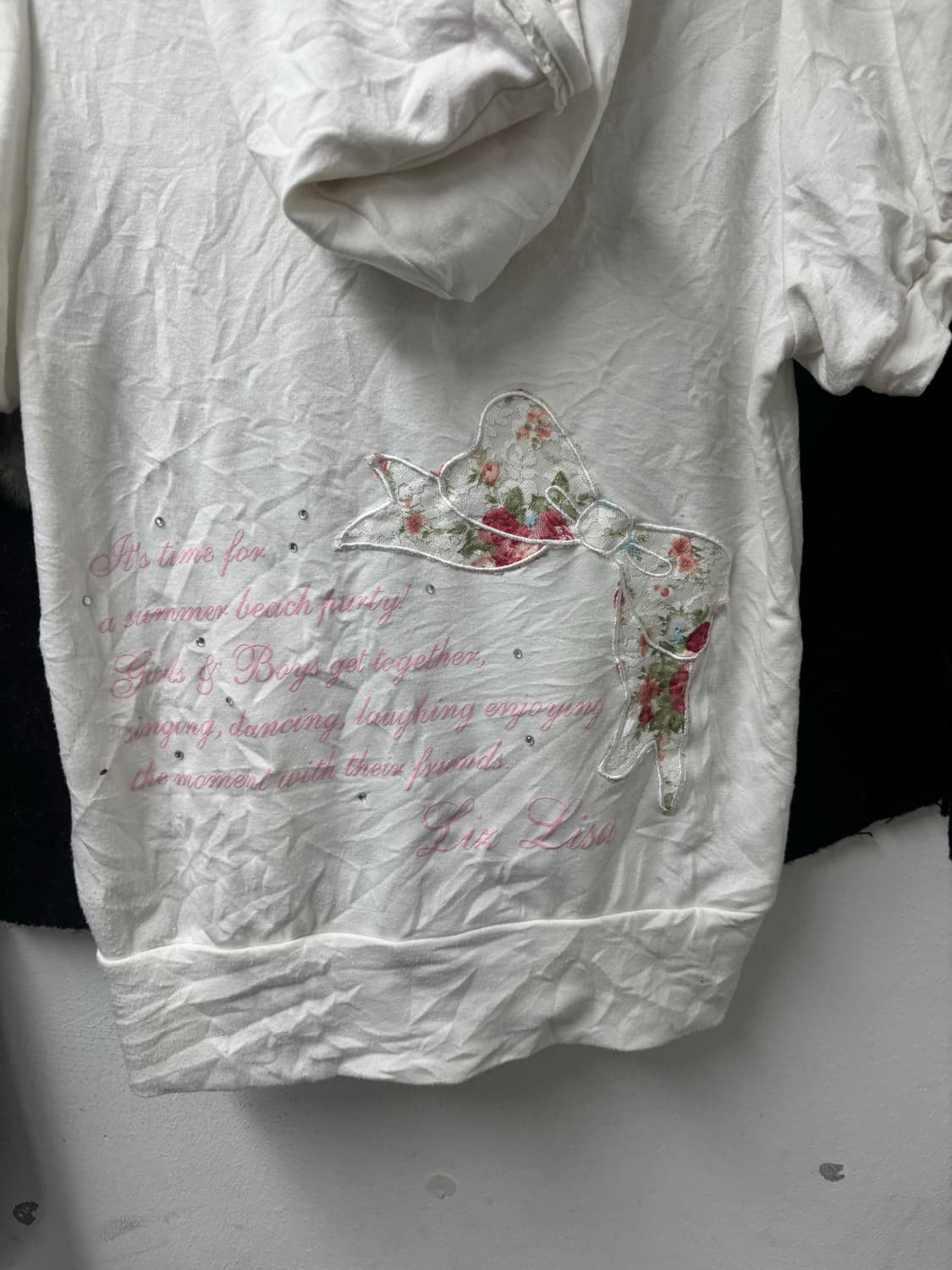 리즈리사 왕리본 화이트 플라워 후드집업 상품이미지9