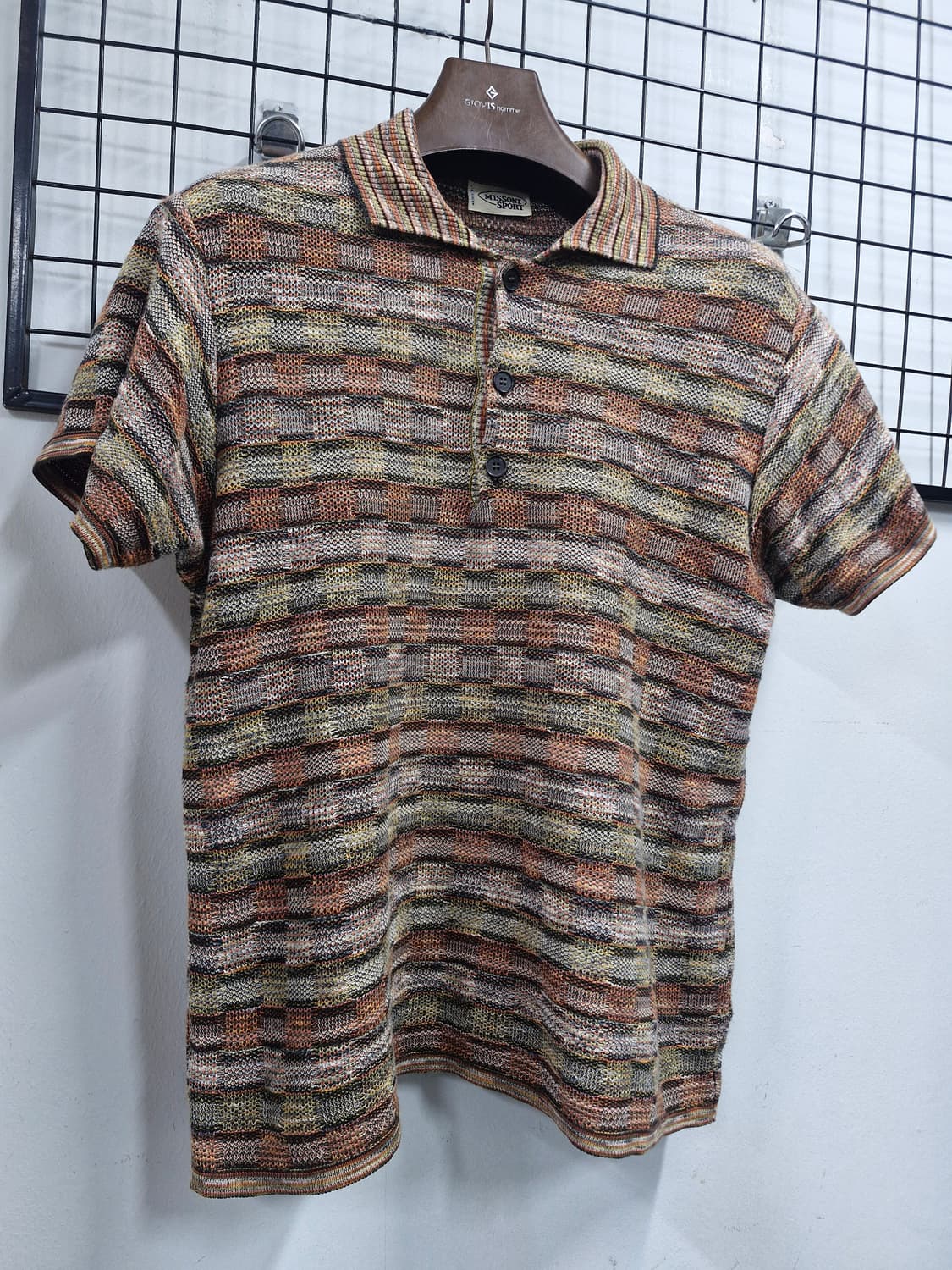 95M 미쏘니 스포츠 빈티지 반팔 카라 니트. 상품이미지2