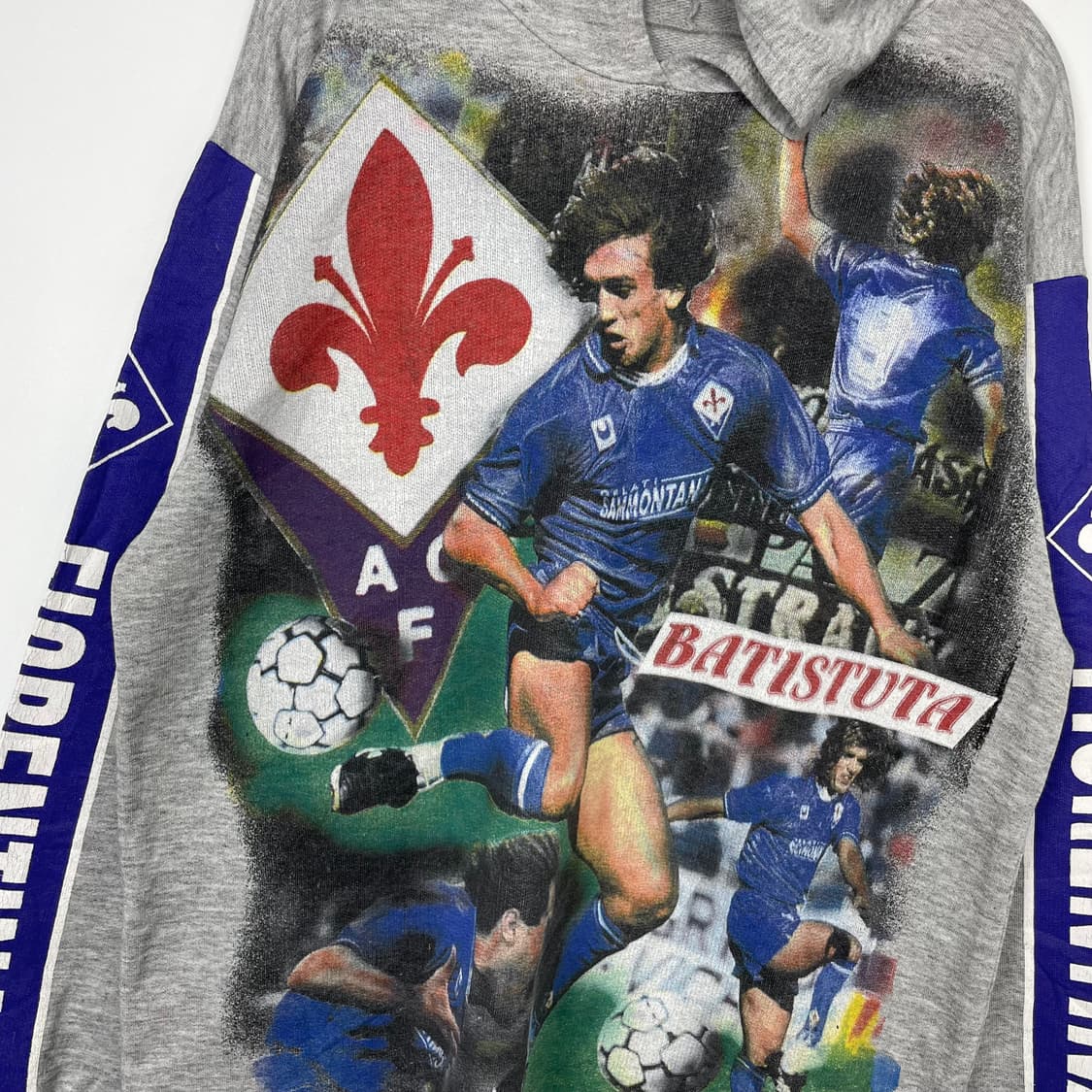 90s 피오렌티나 바티스투타 프린팅 후드 티셔츠 상품이미지4