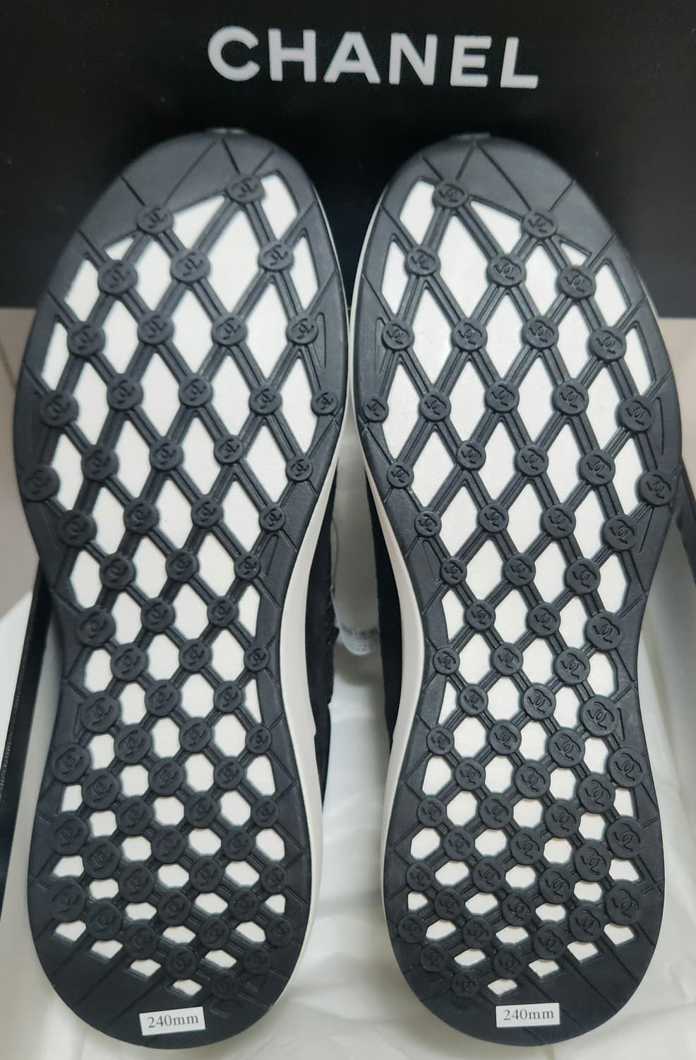 [정품) 샤넬 스니커즈 운동화 메쉬 스웨이드 카프스킨 테니스 37 새상품 상품이미지7