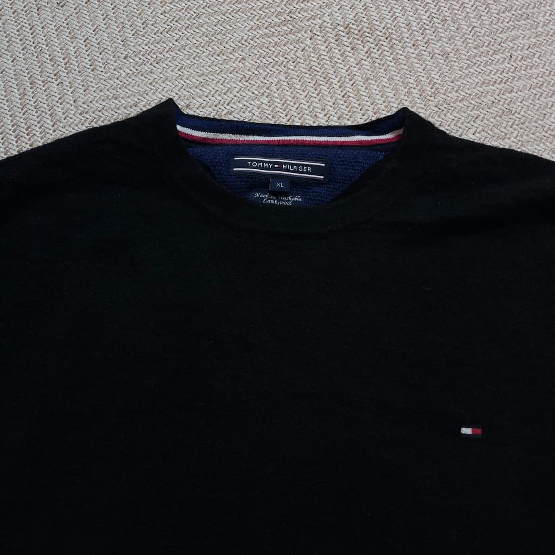 [정품] 타미 블랙 램울 라운드 니트 [ XL ] 상품이미지4
