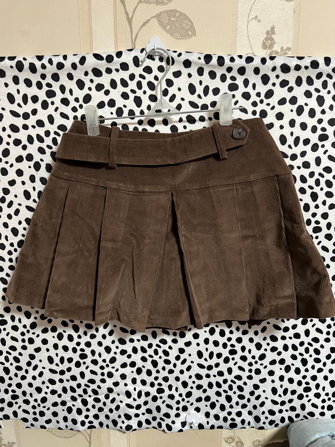 플리츠 코듀로이 벨트 스커트  상품이미지1