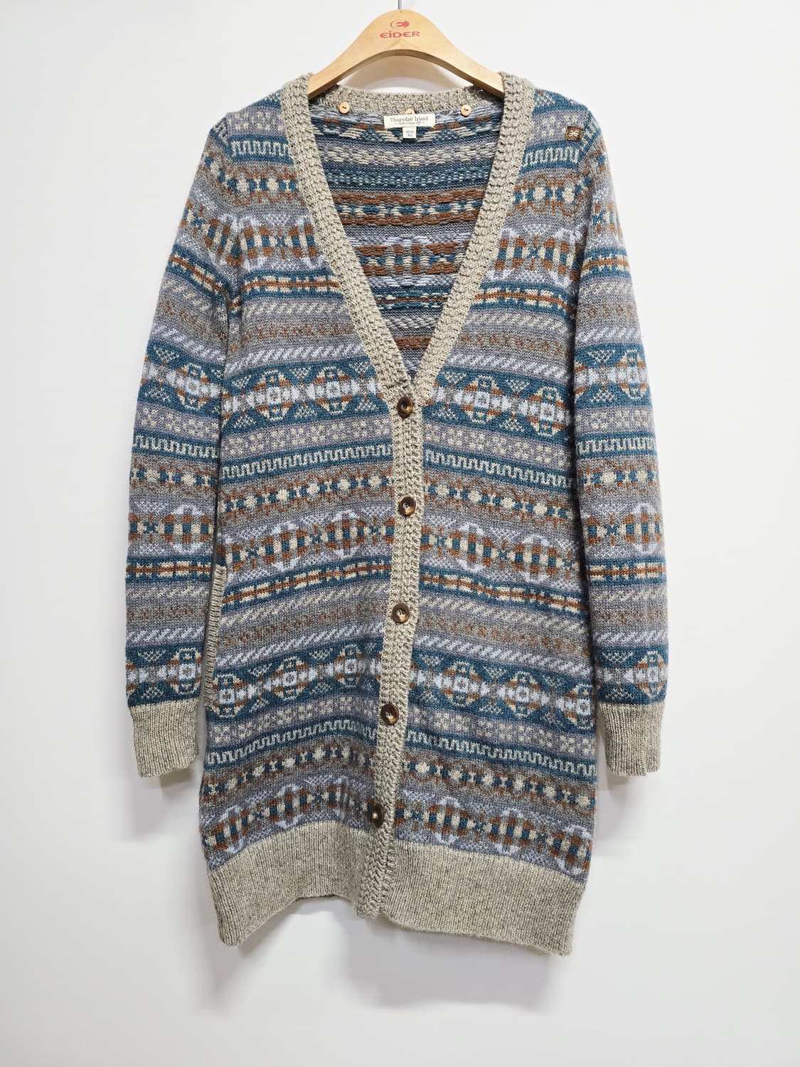 thursdayisland 패턴 롱 가디건 상품이미지1