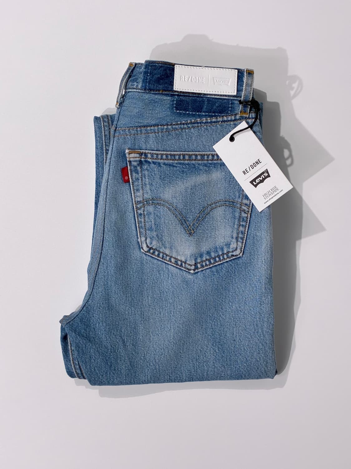 리바이스 X 리던 하이 라이즈 스토브 파이프 데님 팬츠 인디고 25사이즈 상품이미지4