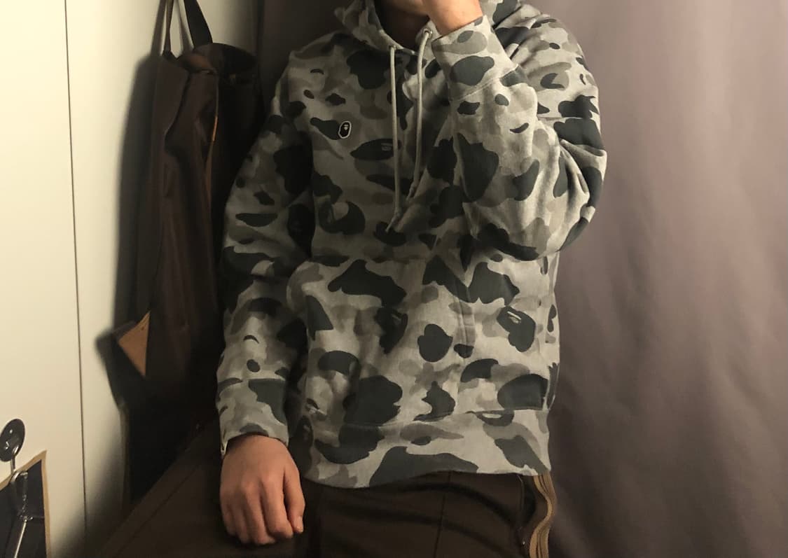 베이프 카모 후드 헤더그레이 상품이미지1