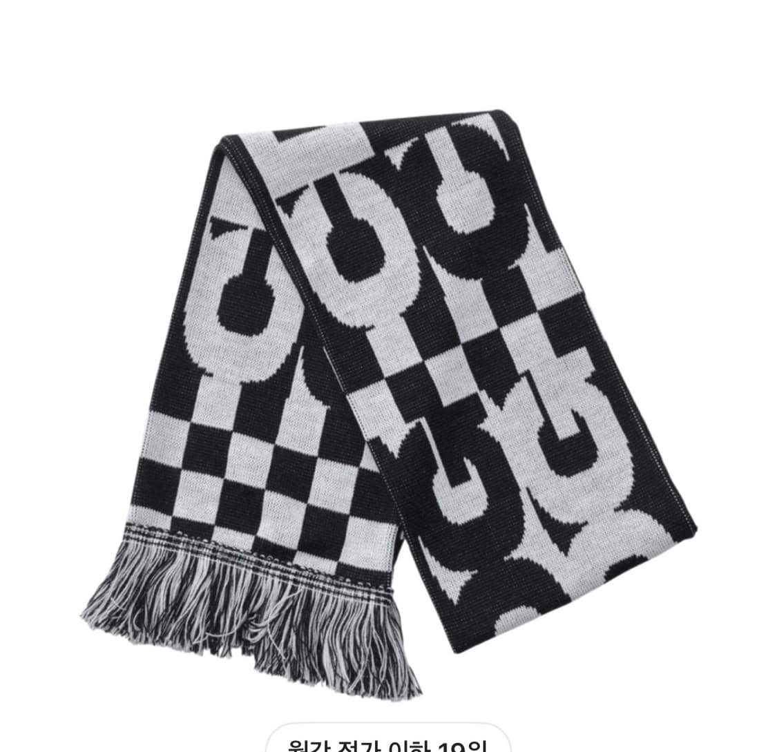 CDG 로고 체크 머플러 화이트 블랙 상품이미지1