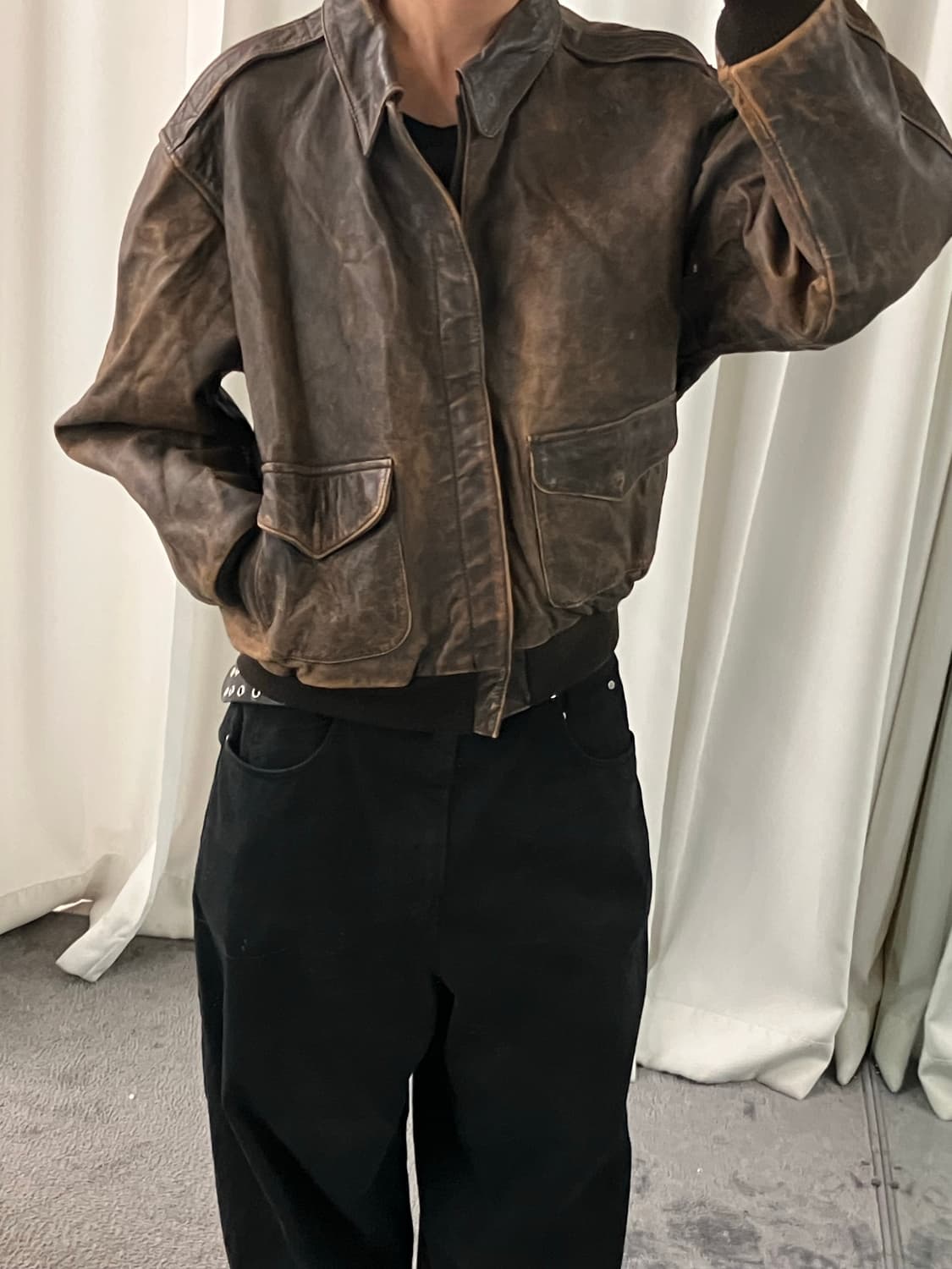 Avirex 아비렉스 A-2 레더 봄버 자켓 44 상품이미지9