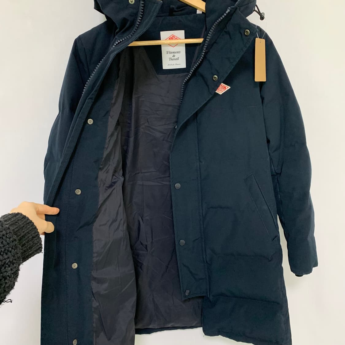 DANTON 단톤 후드 롱 패딩 네이비 36 여성 점퍼 상품이미지7