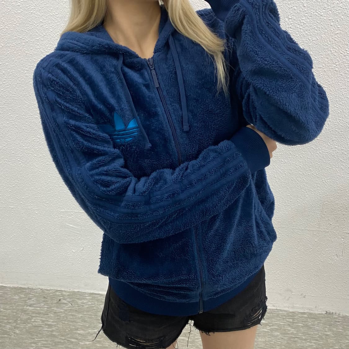 아디다스 베이비블루 파이어버드 블루 퍼 후드집업 95 상품이미지2