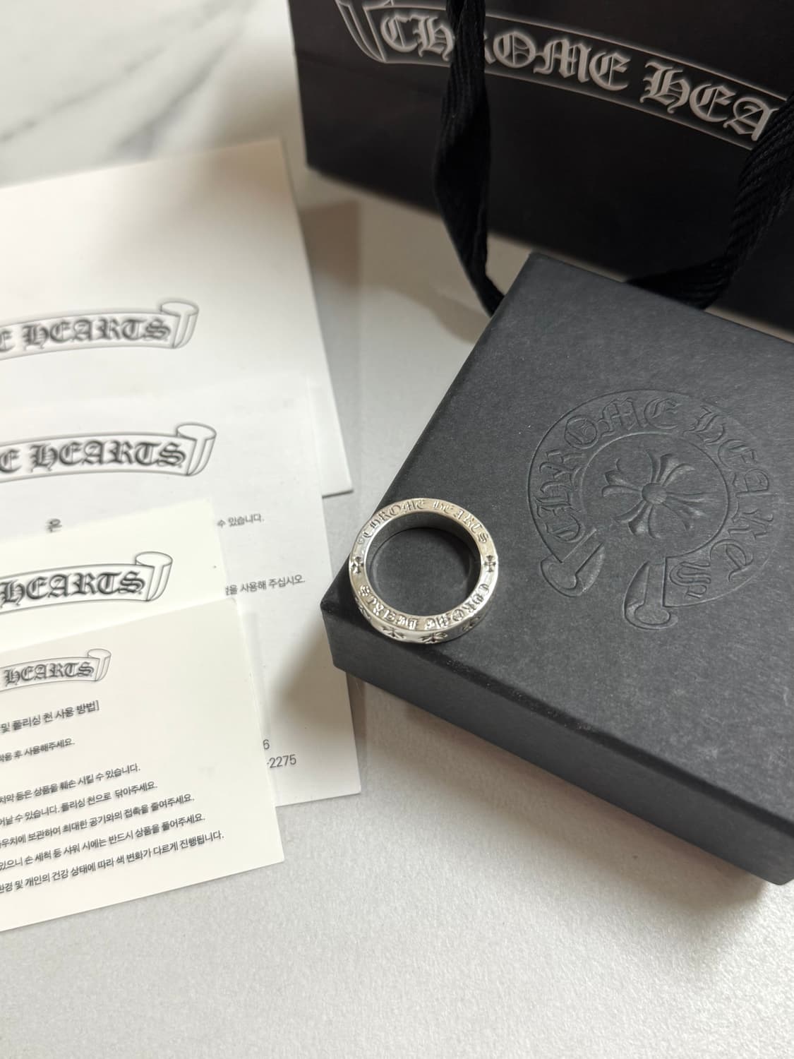 크롬하츠 포에버링 9us 은세척 완료 상품이미지1