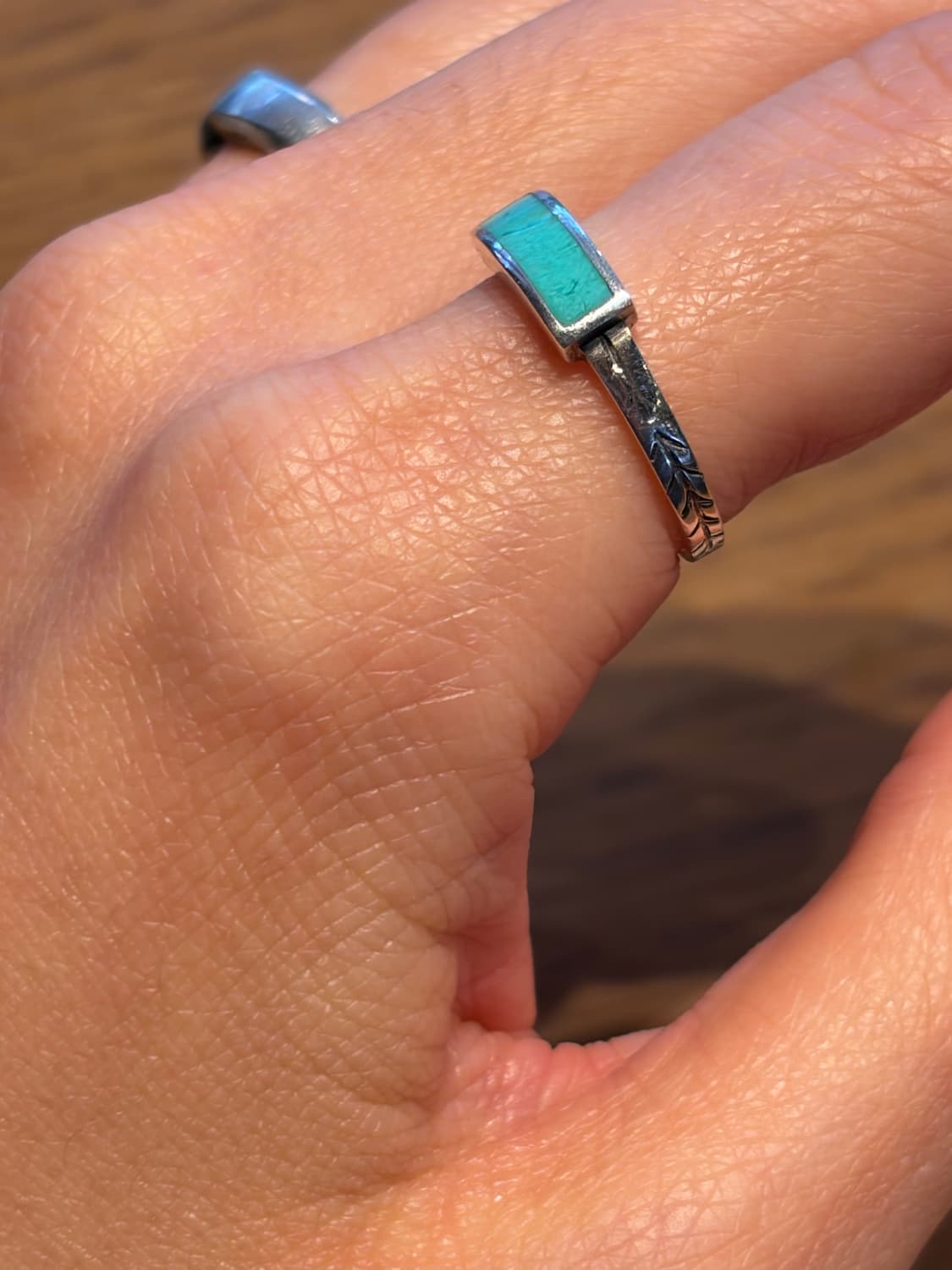 925 실버 스퀘어 스톤 링 상품이미지1