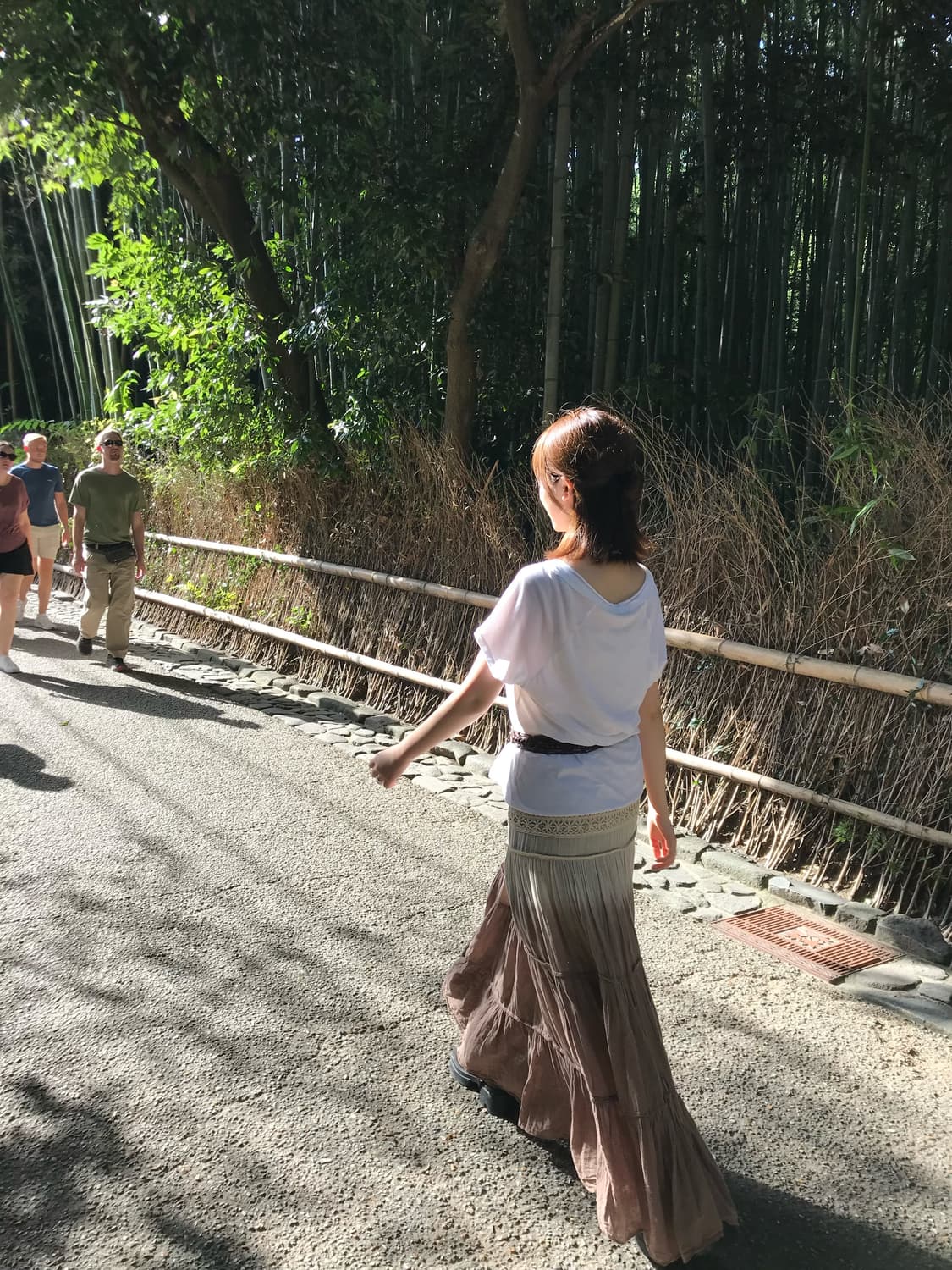 빈티지 브라운 나염 롱스커트 상품이미지1