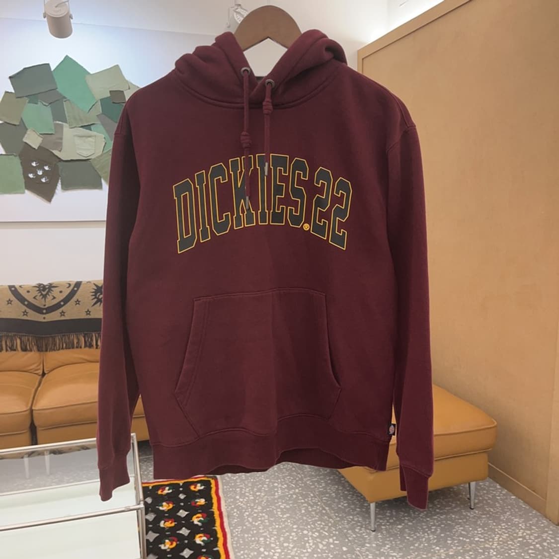 디키즈 올드스쿨 컨트리룩 버건디 후드티 M C07009 상품이미지3