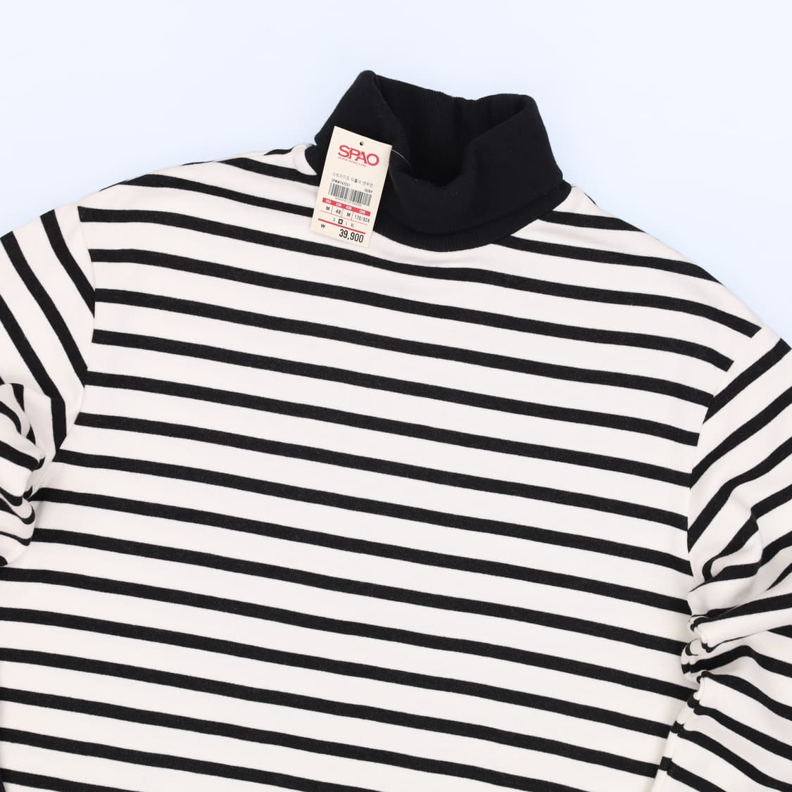 M 새상품 스파오 스트라이프 터틀넥 맨투맨 4230 상품이미지3