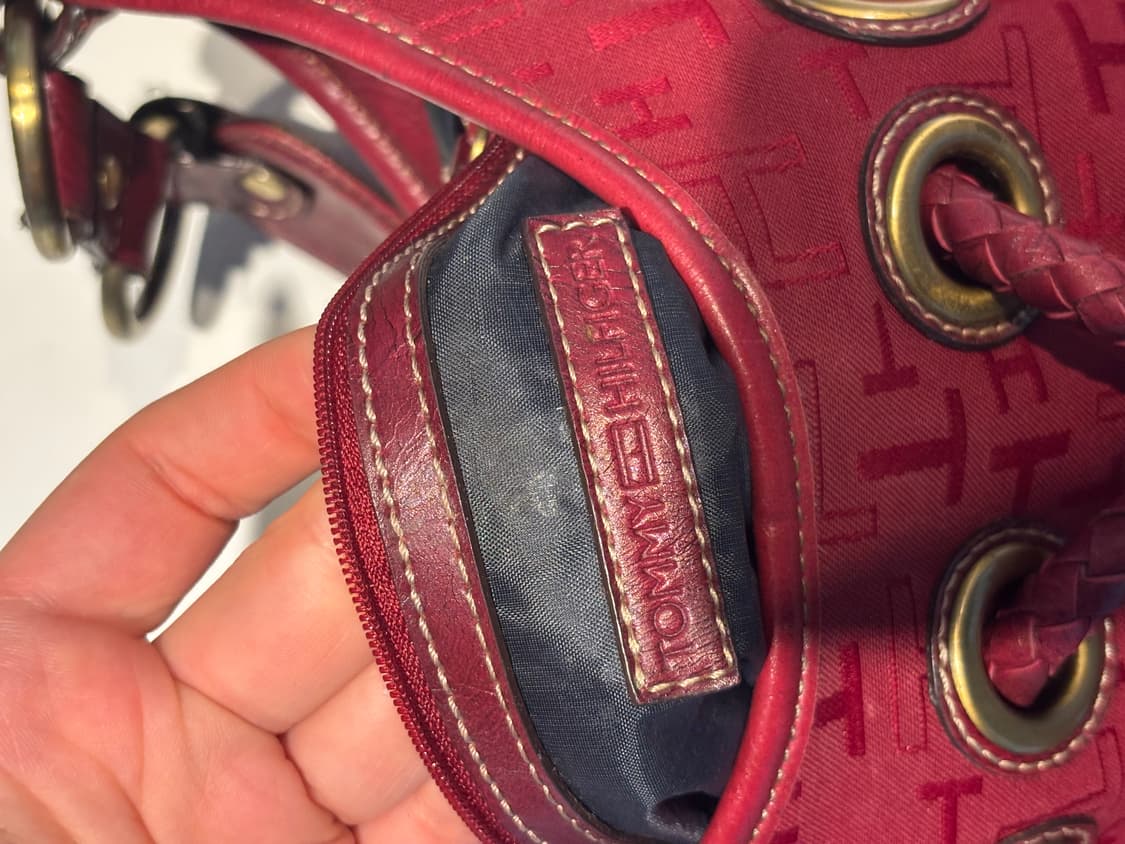 빈티지 Y2K 타미힐피거 모노그램 호보백 - 레드 상품이미지2