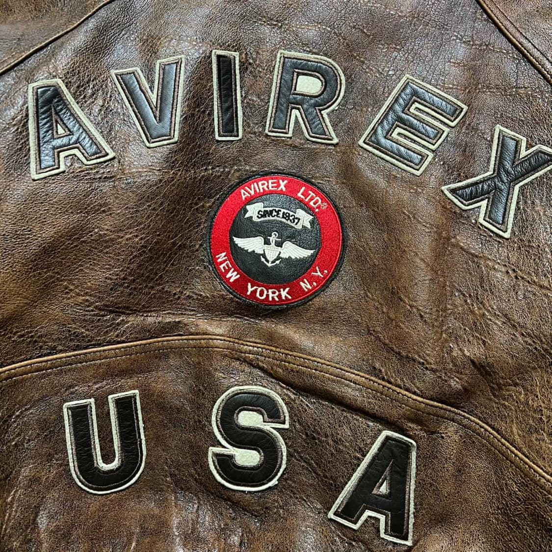 90s 아비렉스 아이콘 가죽 바시티자켓 상품이미지5