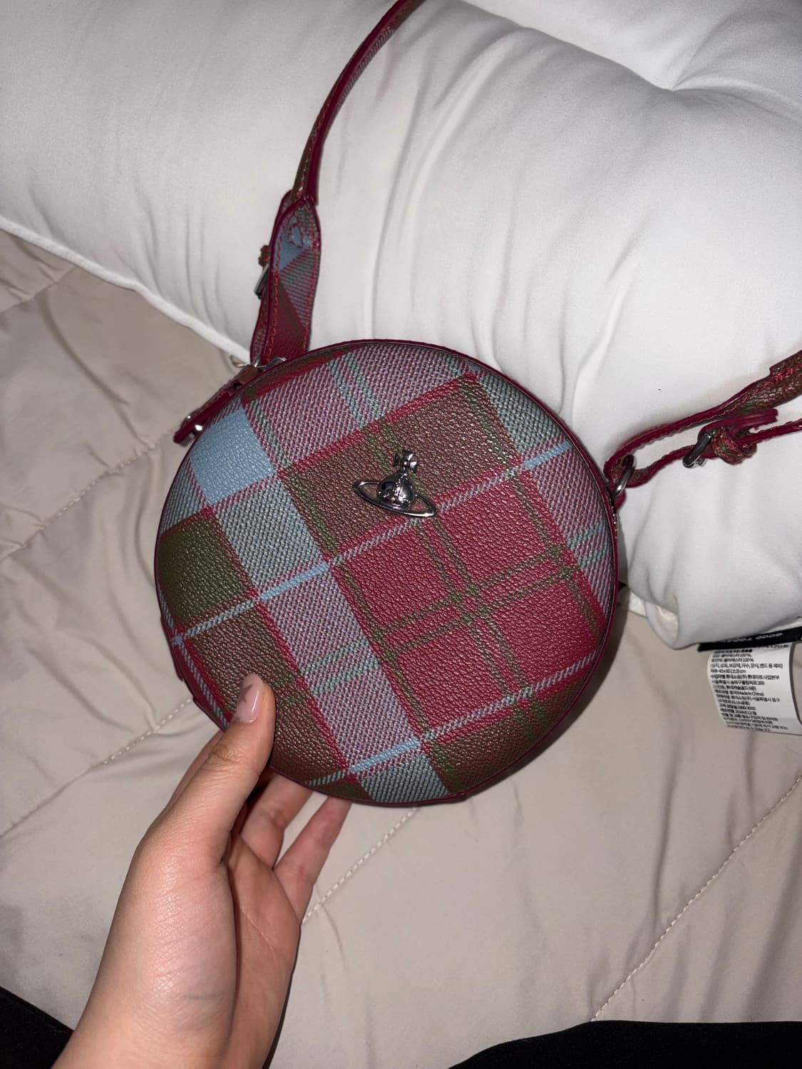 비비안웨스트우드 타탄체크 미니 크로스백 상품이미지1