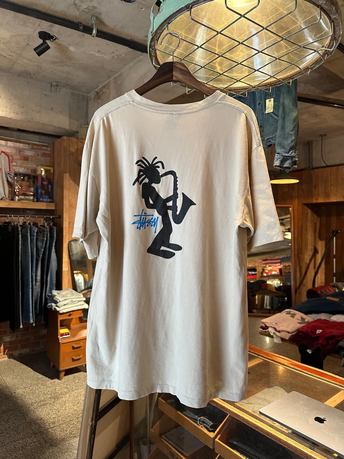 90s USA 빈티지 스투시 재즈맨 반팔 티셔츠 상품이미지5