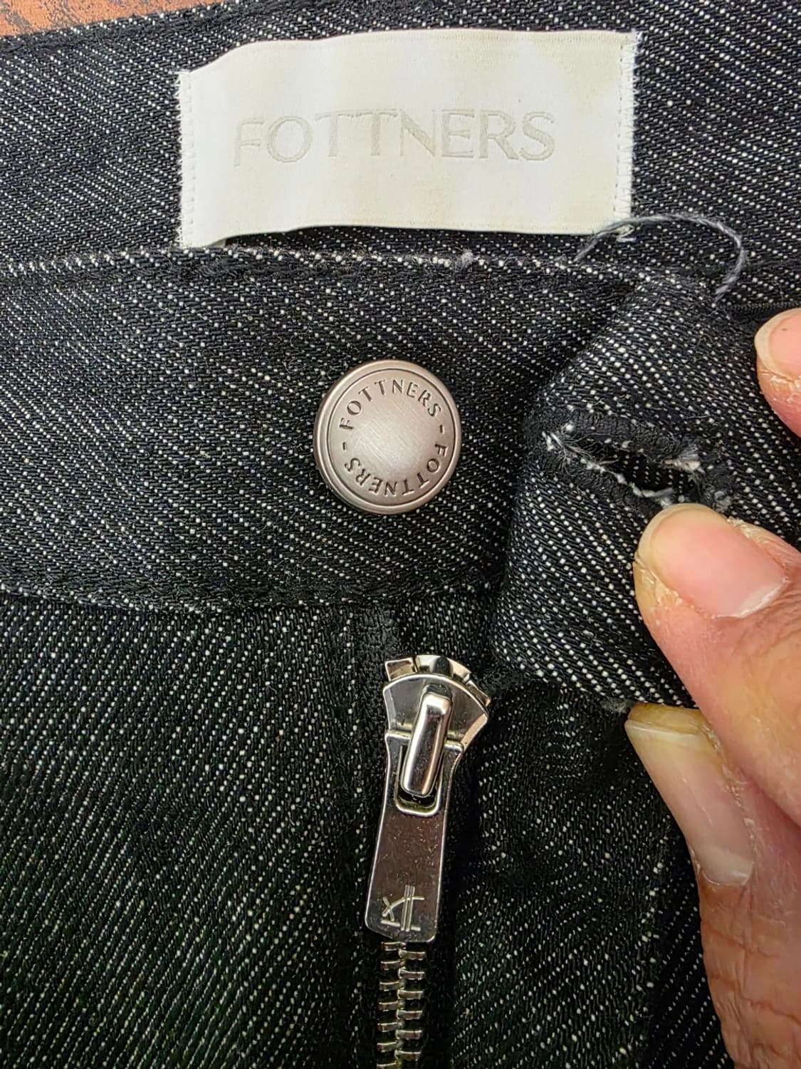 포트너스 투턱 와이드 블랙진 흑청 데님 팬츠 XL 상품이미지5