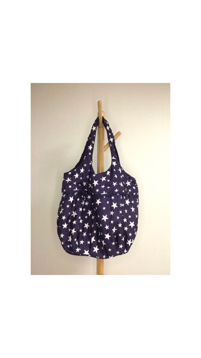 빈티지 별 무늬 패턴 네이비 딥퍼플 숄더백 상품이미지5