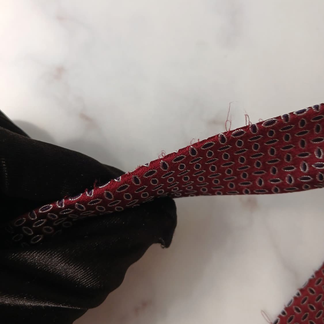 LANVIN 랑방 실크 와인 패턴 넥타이 8.8cm A~B등급 E941 상품이미지8