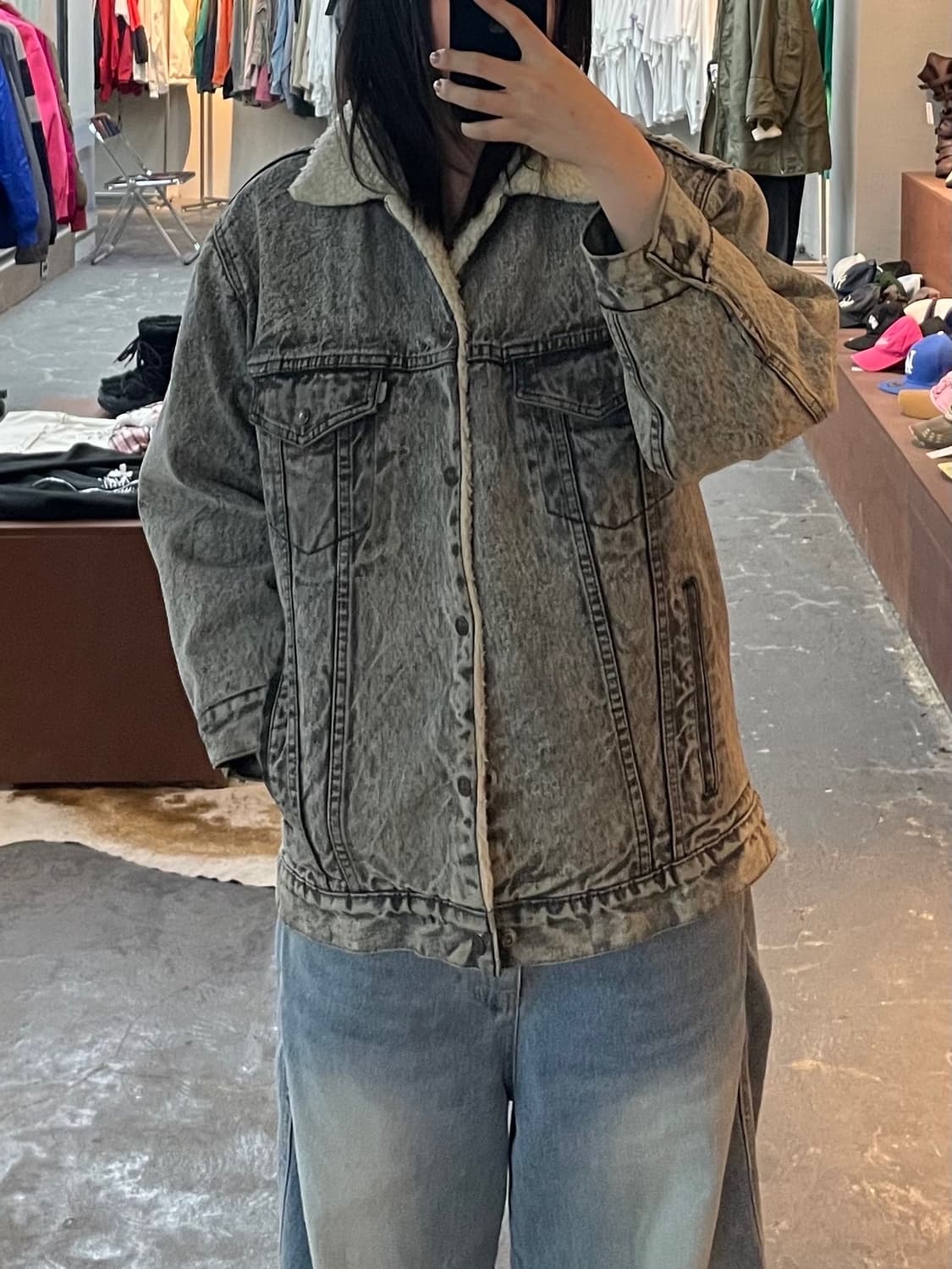 리바이스 쉐르파 데님 흑청 트러커 자켓 H1787 상품이미지1