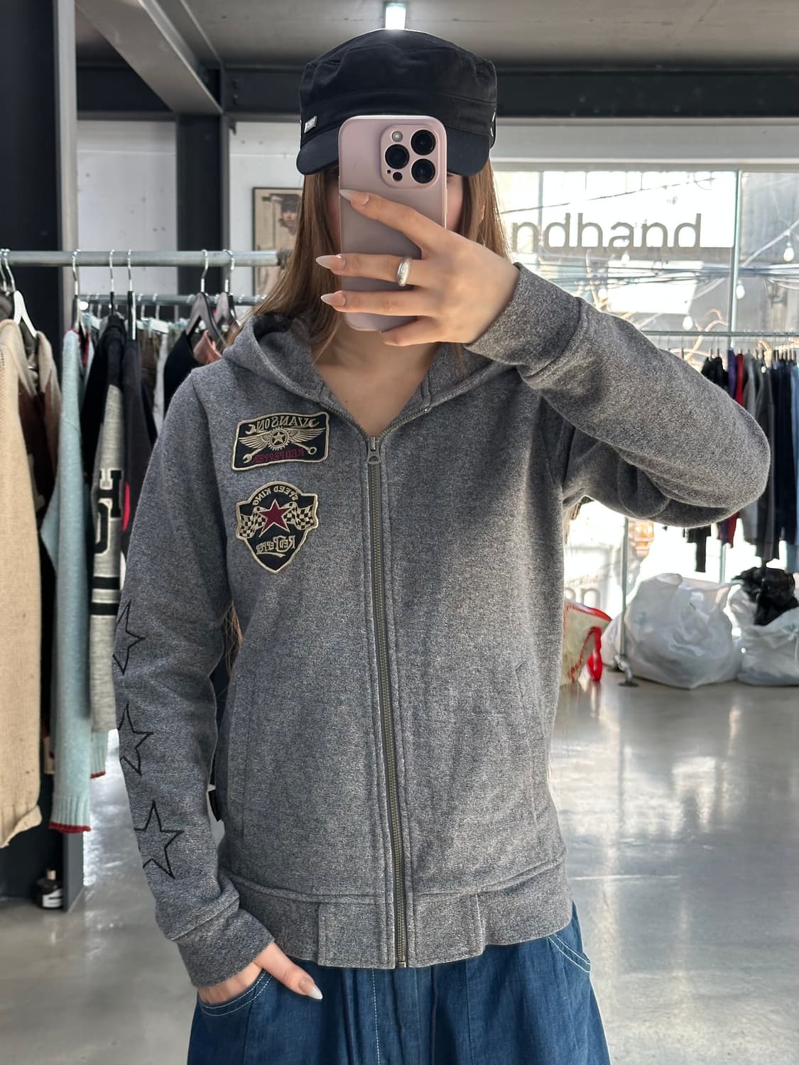 벤슨 x RED PEPPER 스타 자수 후드집업 상품이미지4