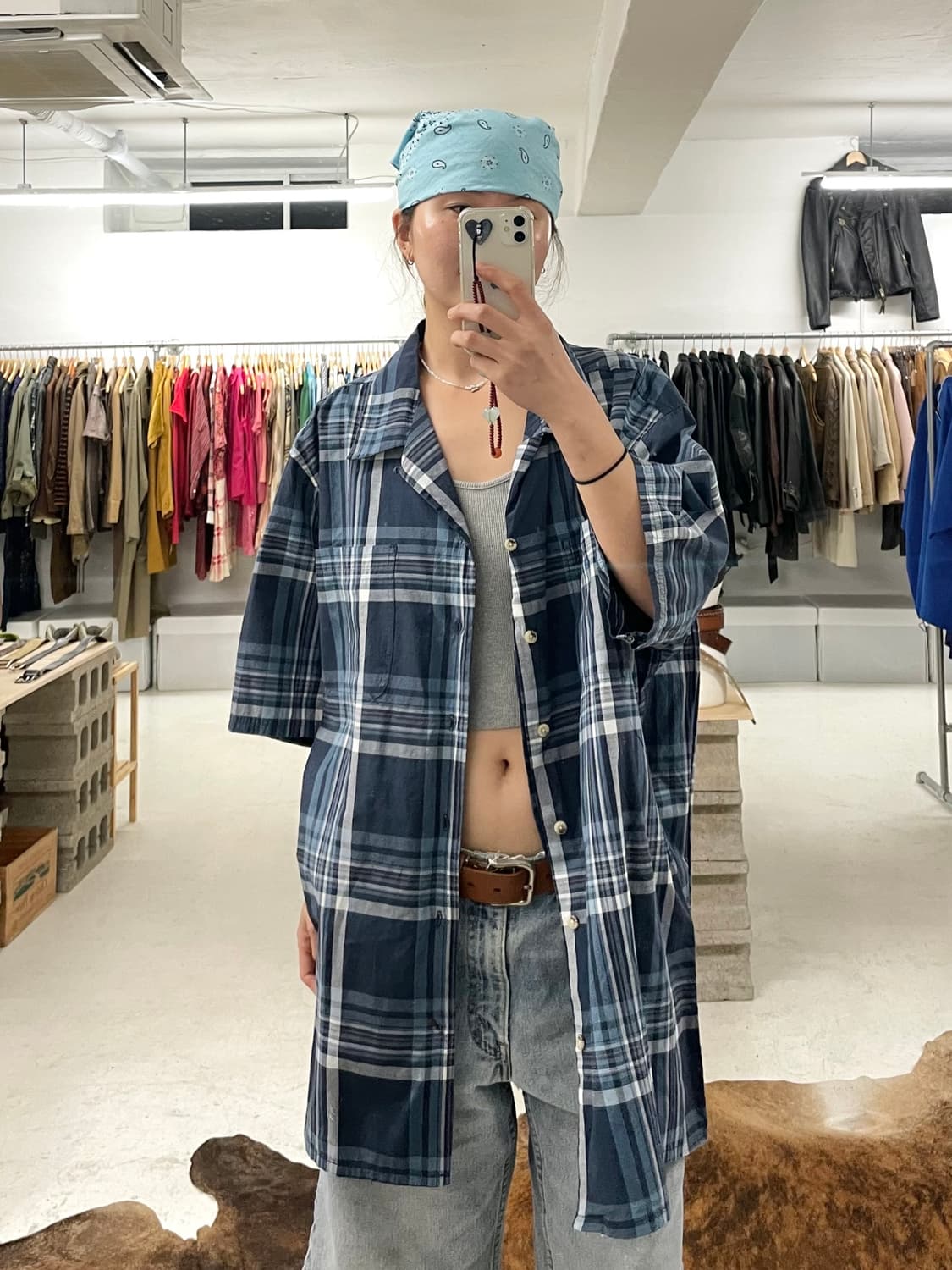 샵 세일중🔥 DICKIES 마드라스 체크 오픈카라셔츠 상품이미지1