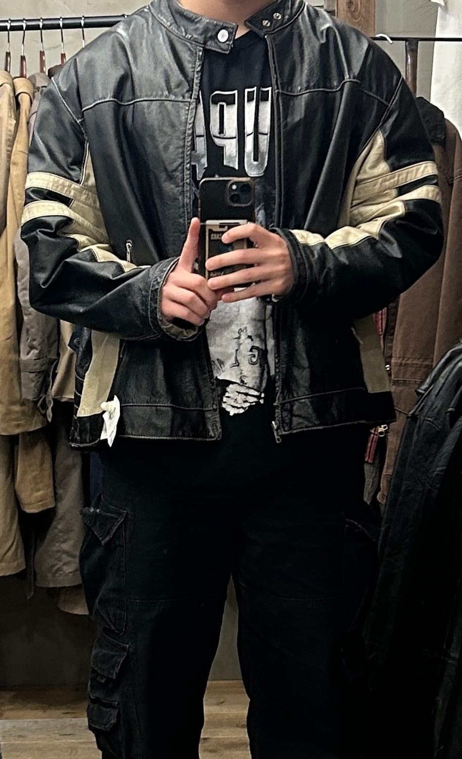 [2XL](착샷) 윌슨래더 바이커 가죽자켓 상품이미지2