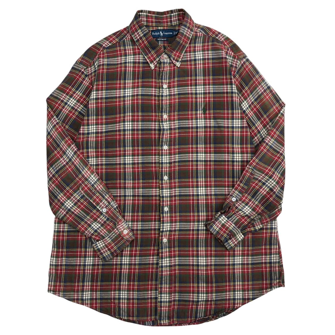 폴로 랄프로렌 그린포니 레드 타탄 체크 셔츠 XL 상품이미지2