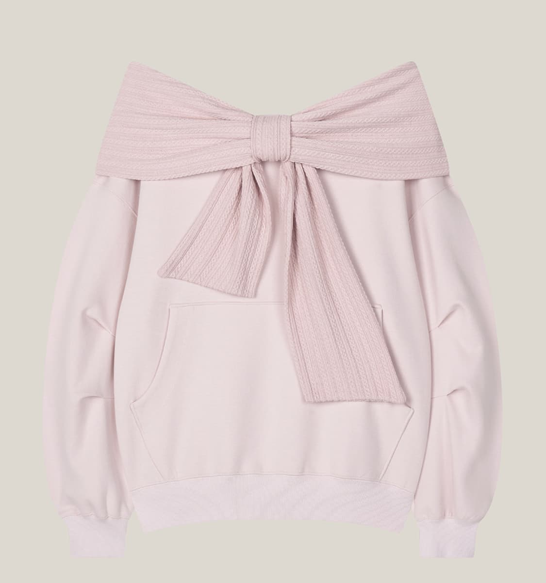 더티스 리본 후드 오프숄더 핑크 봄버전 상품이미지2