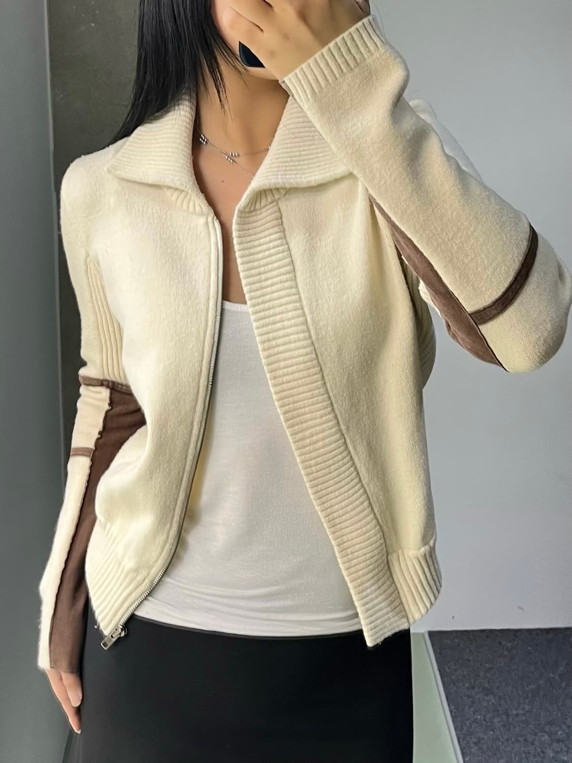 아르마니 익스체인지 레어 울 집 니트 상품이미지2