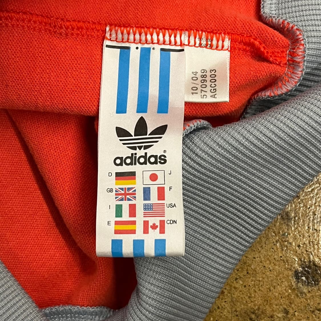 [정품/105] 아디다스 삼선 트랙탑 져지 레드 회색 b17 상품이미지6